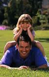 Dad & Daughter on Lawn